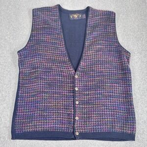 Vintage Lake Harmony USA Sweater Vest Mens L Grandpa Dad 90s